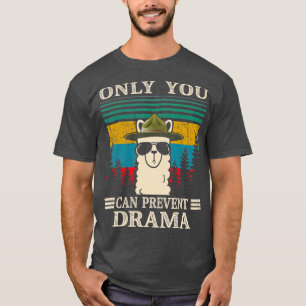 Camiseta Llama Camping Sólo Puedes Evitar Regalos Dramático