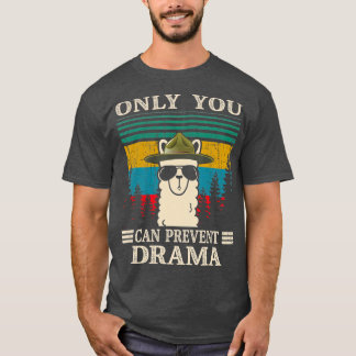 Camiseta Llama Camping Sólo Puedes Evitar Regalos Dramático