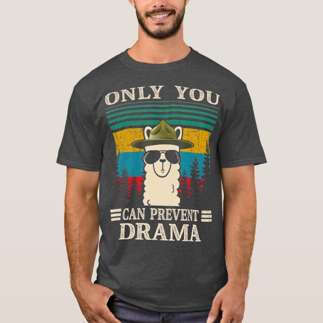 Camiseta Llama Camping Sólo Puedes Evitar Regalos Dramático (Anverso)