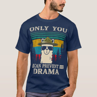 Camiseta Llama Camping Sólo Puedes Evitar Regalos Dramático