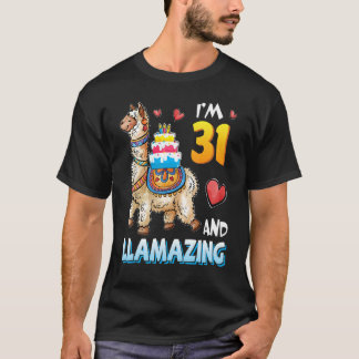 Camiseta Llama cargando pastel de cumpleaños tengo 31 años