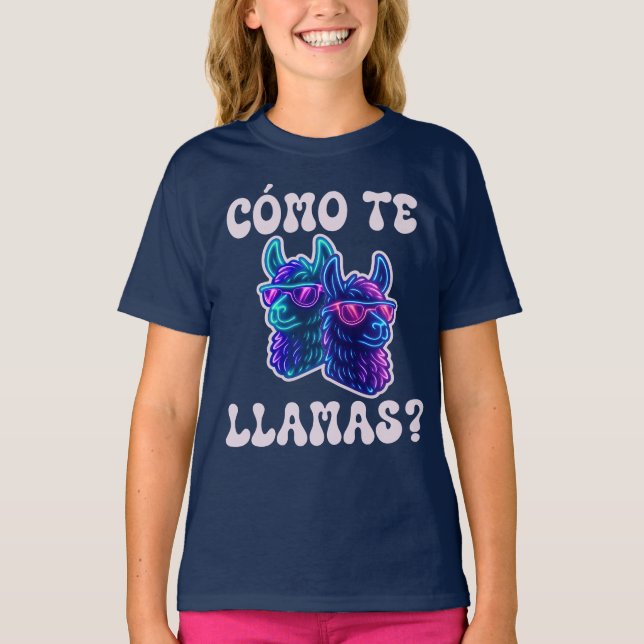 Camiseta Llama como te llamas divertido juego de palabras (Anverso)