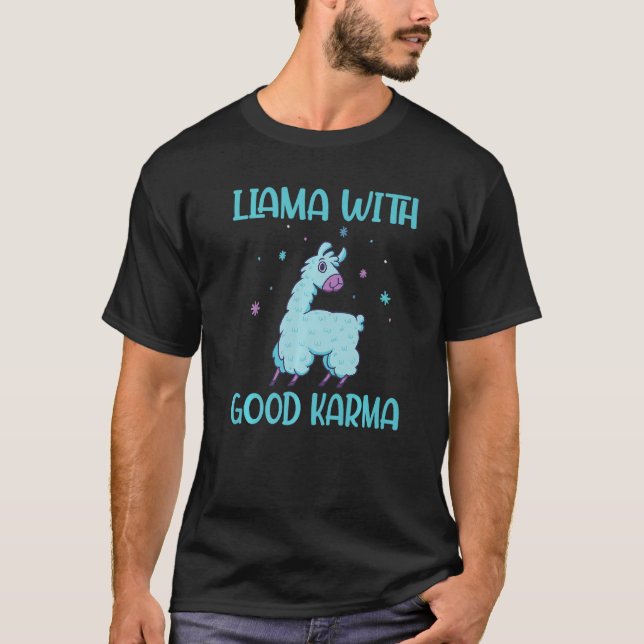 Camiseta Llama con buen Karma Alpaca Llama (Anverso)