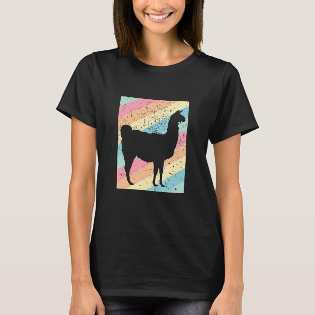 Camiseta Llama con fondo retro (Anverso)