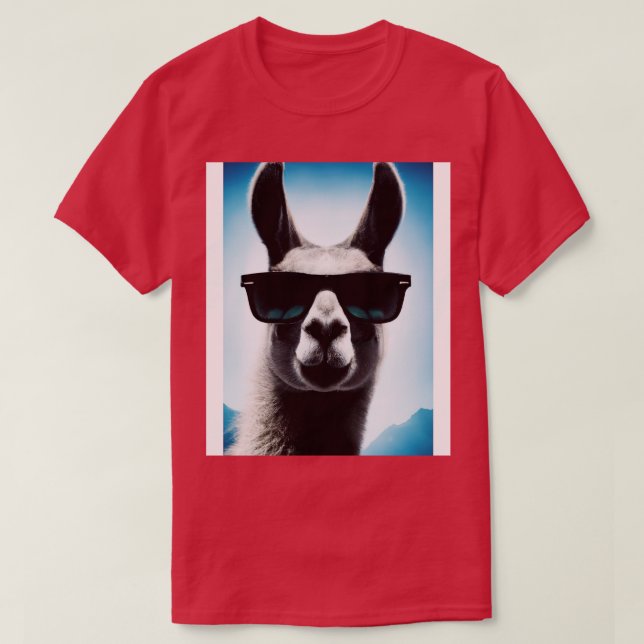 Camiseta Llama con gafas de sol 1 (Diseño del anverso)