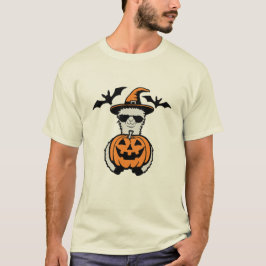 Camiseta Llama Cool Halloween Pumpkin Sunglasses Witch Hat