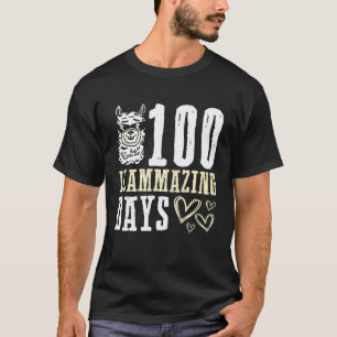Camiseta Llama de 100 días de escuela juego de palabras día