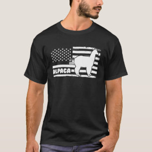 Camiseta llama de alpaca animal patriótico bandera de ee.uu