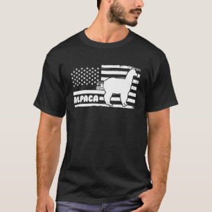 Camiseta llama de alpaca animal patriótico bandera de ee.uu