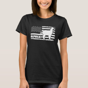 Camiseta llama de alpaca animal patriótico bandera de ee.uu