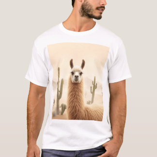 Camiseta Llama de arena suave con flujo de cactus