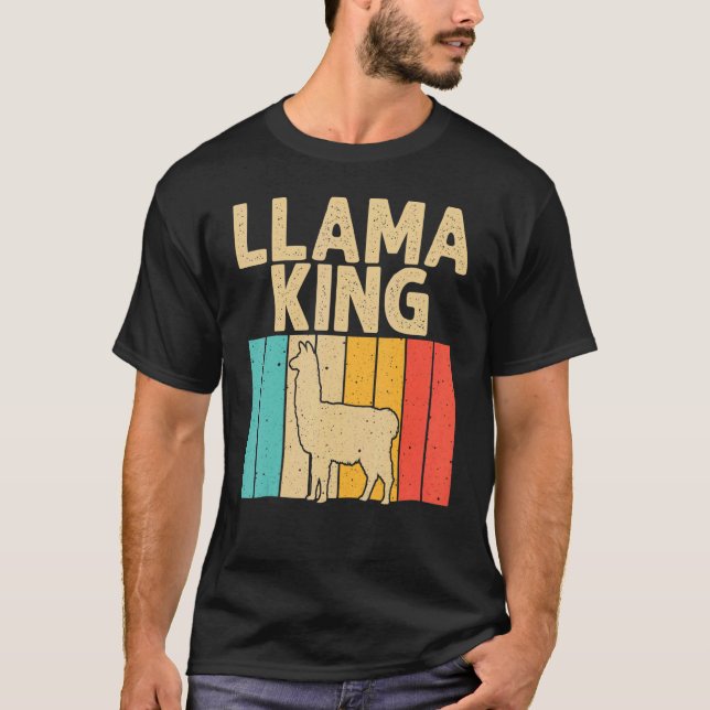 Camiseta Llama de cosecha para hombres Abuelo Papá Animal A (Anverso)