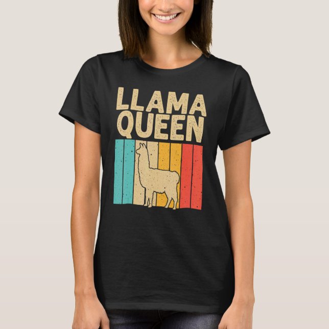 Camiseta Llama de cosecha para mujeres animal de montaña (Anverso)