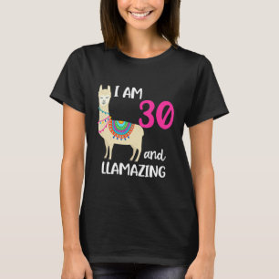 Camiseta Llama de cumpleaños 30 años y llama