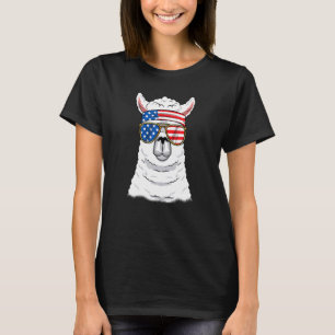 Camiseta Llama De Gafas De Sol Estadounidense 4 De Julio Im