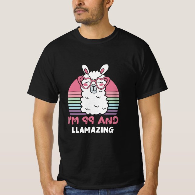 Camiseta Llama de Llama de 99 años cumpleaños (Anverso)