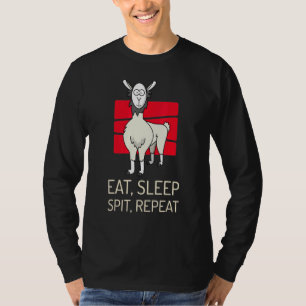 Camiseta Llama de repetición de la boca de espera para come