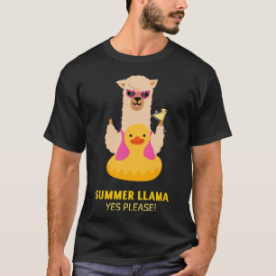 Camiseta Llama De Verano Con Gafas De Sol Para El Fiesta De