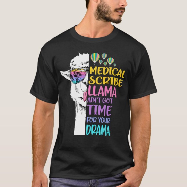 Camiseta Llama del Scribe Médico no tiene tiempo para tu dr (Anverso)