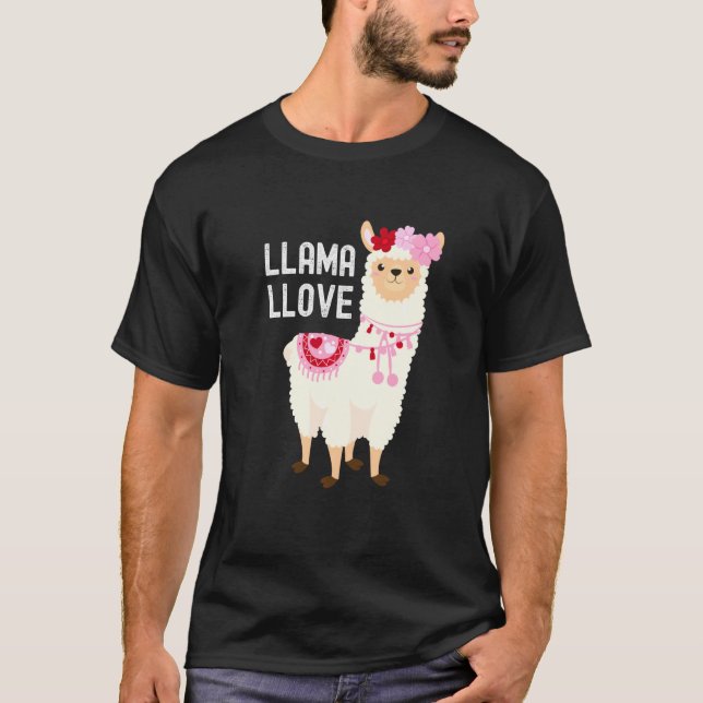 Camiseta Llama Día de San Valentín de amor (Anverso)