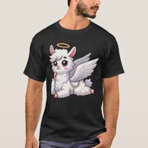 Camiseta Llama divertida: ángel de alpaca con alas y halo