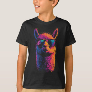 Camiseta Llama divertida con Sungles coloridas sin animal d