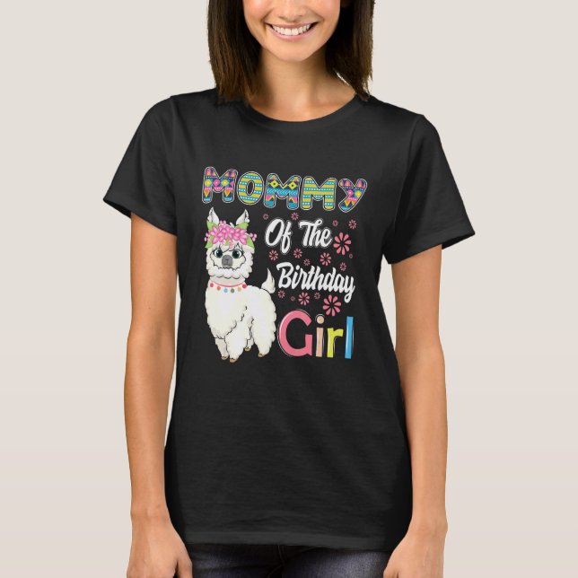 Camiseta Llama Divertida Cumpleaños Mami De La Cumpleañera  (Anverso)