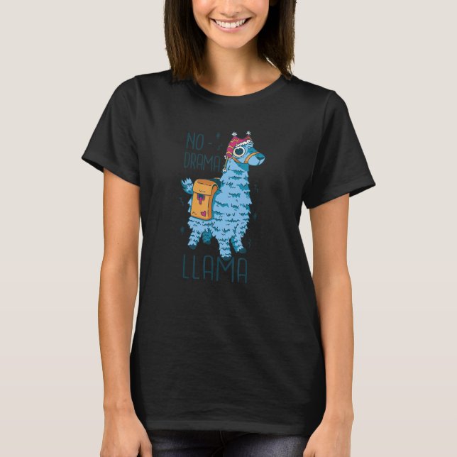 Camiseta Llama Divertida, Llama Sin Drama (Anverso)