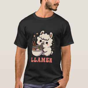 Camiseta Llama divertida llamada: fideos japoneses de ánime