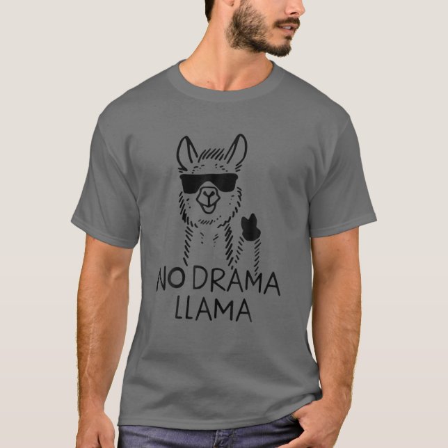 Camiseta Llama divertida, sin nombre dramático (Anverso)