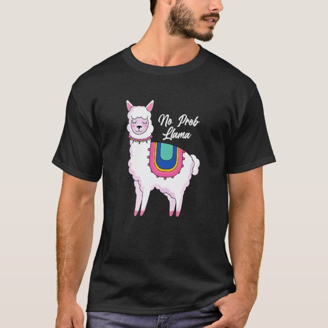 Camiseta Llama Divertida Sin Problemas (Anverso)
