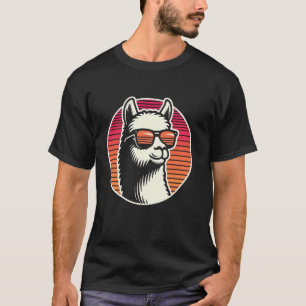 Camiseta Llama divertida y genial con gafas de sol descarad