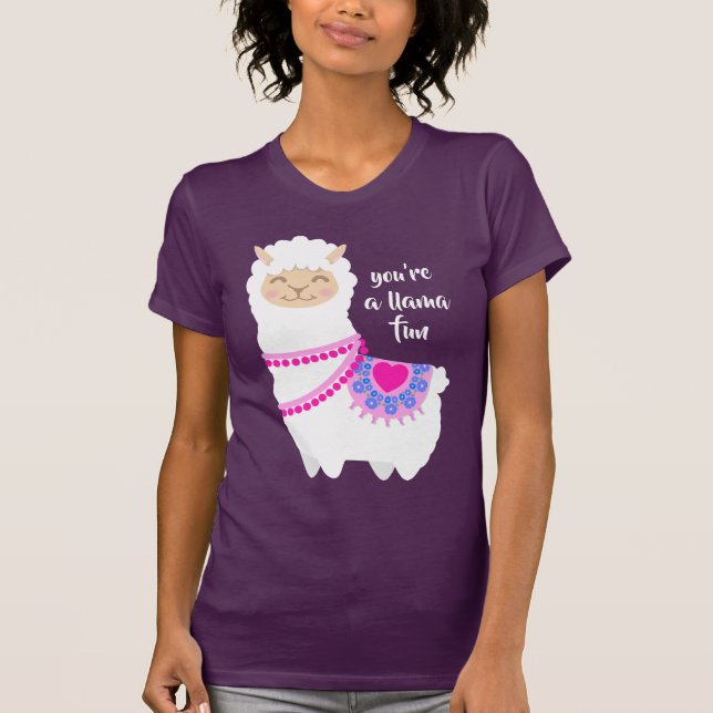 Camiseta Llama divertido juego de palabras Valentine (Anverso)
