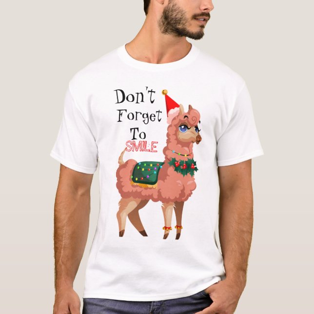 Camiseta llama en Navidades (Anverso)