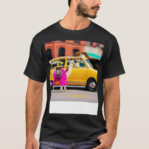 Camiseta Llama en taxi: Llama feliz