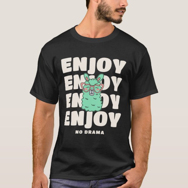 Camiseta Llama Enjoy No Drama For Llama (Anverso)
