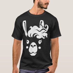 Camiseta Llama Face Eyelashes Halloween Costume Hairstyle