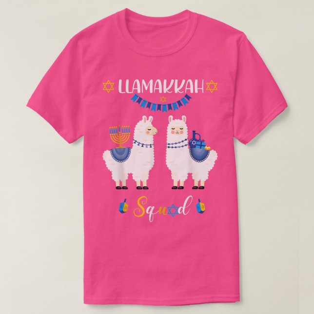 Camiseta Llama Family Hanukkah Matching Llamakkah Squad  (Diseño del anverso)