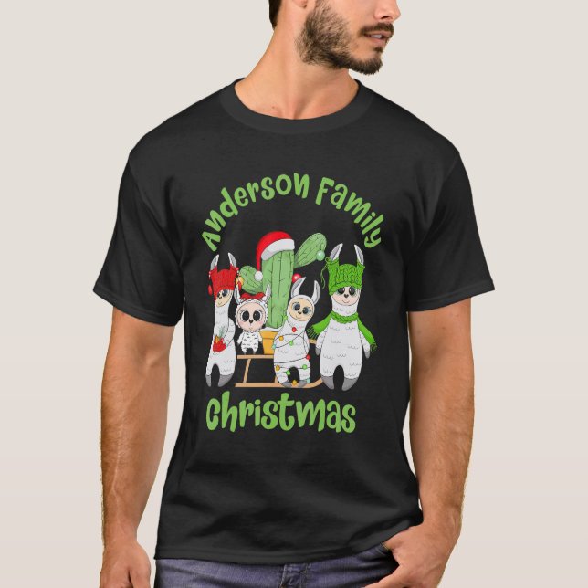 Camiseta Llama Family Men Women and Kids Anderson Family Ch (Anverso)