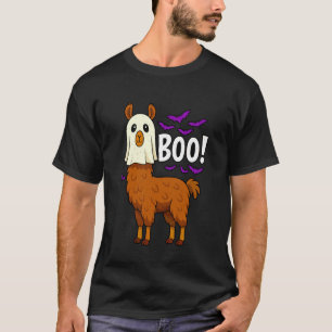 Camiseta Llama Fantasma Boo Halloween Divertido Animal Zool
