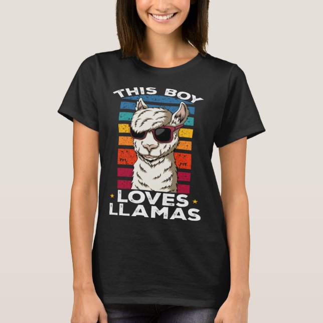 Camiseta Llama Farm Animals This Boy loves Llamas (Anverso)