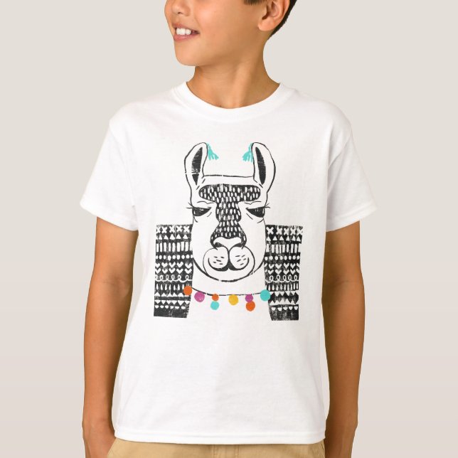 Camiseta Llama fiesta - Retrato (Anverso)