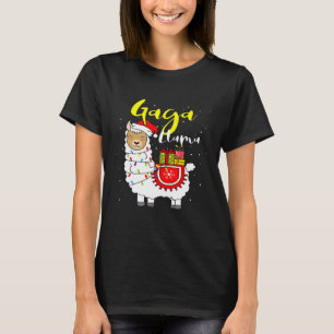Camiseta Llama Gaga ilumina Santa Hat Xmas Pajama coincidie