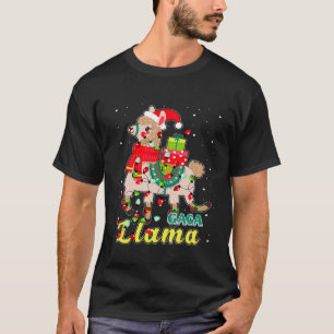 Camiseta Llama Gaga Usa traje de pajama de Santa Hat