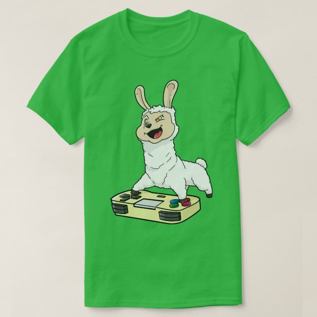 Camiseta Llama Gamepad Kawaii (Diseño del anverso)