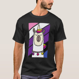 Camiseta Llama Genderfluid LGBT-Q Divertido Alpaca Unicorni