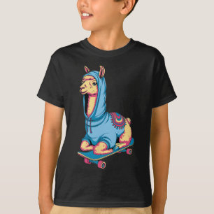 Camiseta Llama genial con monopatín en sudadera con capucha