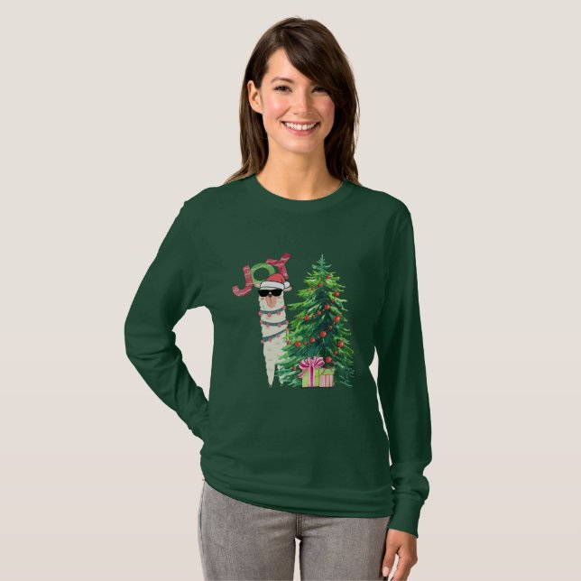 Camiseta Llama Guay | Árbol de Navidad con regalo (Anverso completo)