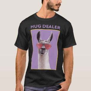 Camiseta Llama Hug Dealer Humor Pun Gráfico Adulto