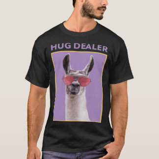 Camiseta Llama Hug Dealer Humor Pun Gráfico Adulto